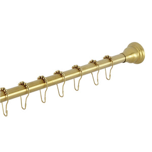 Edenscape KSR117 60-Inch to 72-Inch Adjustable Shower Curtain Rod with Rings Combo, Brushed Brass
