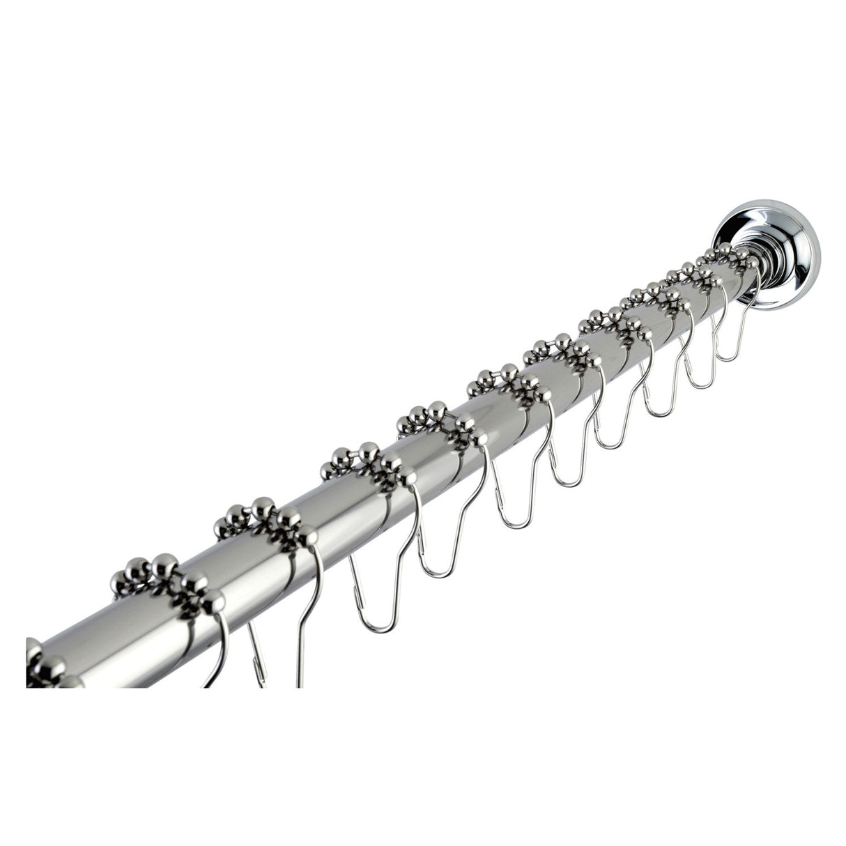 Edenscape KSR601 60-Inch to 72-Inch Adjustable Shower Curtain Rod with Rings Combo, Polished Chrome