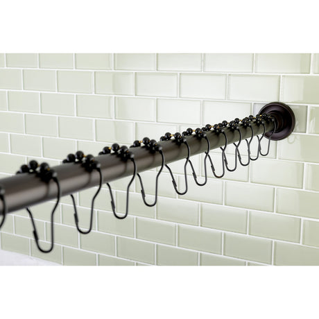 Edenscape KSR605 60-Inch to 72-Inch Adjustable Shower Curtain Rod with Rings Combo, Oil Rubbed Bronze