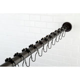 Edenscape KSR605 60-Inch to 72-Inch Adjustable Shower Curtain Rod with Rings Combo, Oil Rubbed Bronze