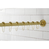 Edenscape KSR607 60-Inch to 72-Inch Adjustable Shower Curtain Rod with Rings Combo, Brushed Brass