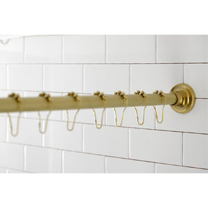 Edenscape KSR607 60-Inch to 72-Inch Adjustable Shower Curtain Rod with Rings Combo, Brushed Brass