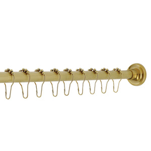 Edenscape KSR607 60-Inch to 72-Inch Adjustable Shower Curtain Rod with Rings Combo, Brushed Brass