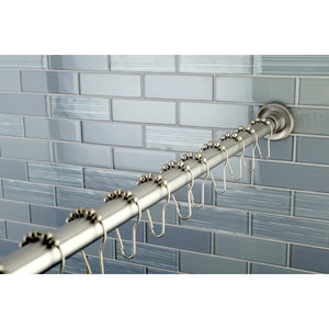 Edenscape KSR608 60-Inch to 72-Inch Adjustable Shower Curtain Rod with Rings Combo, Brushed Nickel