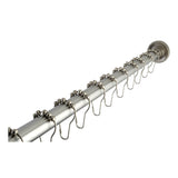 Edenscape KSR608 60-Inch to 72-Inch Adjustable Shower Curtain Rod with Rings Combo, Brushed Nickel