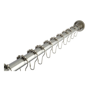 Edenscape KSR608 60-Inch to 72-Inch Adjustable Shower Curtain Rod with Rings Combo, Brushed Nickel