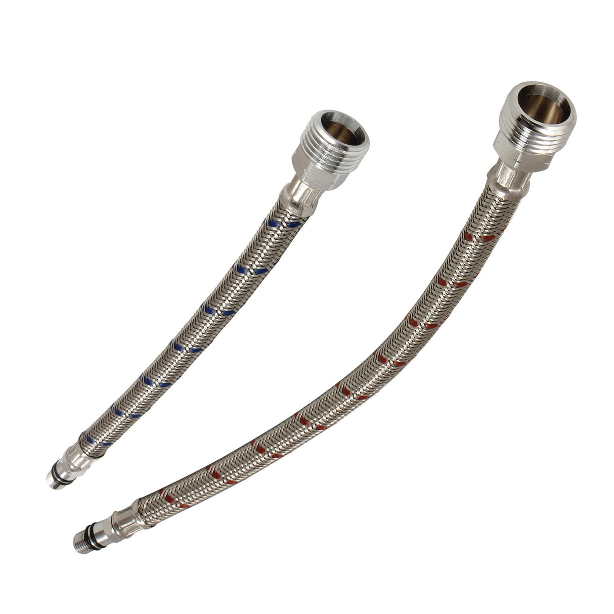 Steeloom KSSL154 9" & 12" Supply Line, Male 3/8" UNF x Male 1/2" NPSM, Stainless Steel