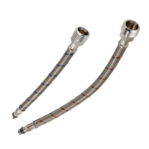Steeloom KSSL154 9" & 12" Supply Line, Male 3/8" UNF x Male 1/2" NPSM, Stainless Steel