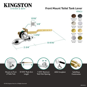 American Classic KTACL7 Front Mount Toilet Tank Lever, Brushed Brass