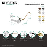 Claremont KTCLS12 Side Mount Toilet Tank Lever, Polished Brass