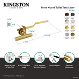 Manhattan KTCML7 Front Mount Toilet Tank Lever, Brushed Brass