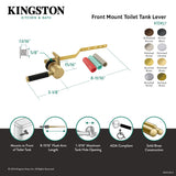 Kaiser KTDKL7 Front Mount Toilet Tank Lever, Brushed Brass