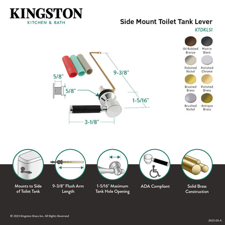 Kaiser KTDKLS5 Side Mount Toilet Tank Lever, Oil Rubbed Bronze
