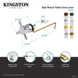 Concord KTDXS7 Side Mount Toilet Tank Lever, Brushed Brass