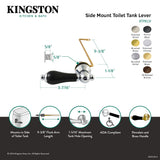 Duchess KTPKLS7 Side Mount Toilet Tank Lever, Brushed Brass
