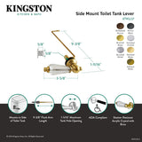 Wilshire KTWLLS2 Side Mount Toilet Tank Lever, Polished Brass