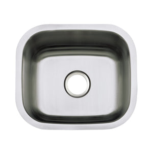 Country KU14167BN 18-Inch Stainless Steel Undermount Single Bowl Kitchen Sink, Brushed