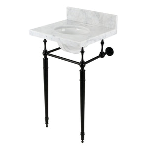 Fauceture KVPB1917M340ST 19-Inch Carrara Marble Console Sink with Brass Legs (4