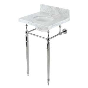 Fauceture KVPB1917M346ST 19-Inch Carrara Marble Console Sink with Brass Legs (4