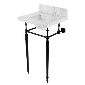 Fauceture KVPB1917M34SQ0 19-Inch Carrara Marble Console Sink with Brass Legs (4