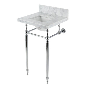 Fauceture KVPB1917M34SQ1 19-Inch Carrara Marble Console Sink with Brass Legs (4