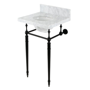 Fauceture KVPB1917M380ST 19-Inch Carrara Marble Console Sink with Brass Legs (8