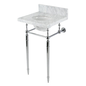 Fauceture KVPB1917M381ST 19-Inch Carrara Marble Console Sink with Brass Legs (8