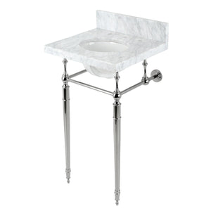 Fauceture KVPB1917M386ST 19-Inch Carrara Marble Console Sink with Brass Legs (8