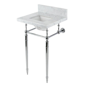 Fauceture KVPB1917M8SQ1 19-Inch Carrara Marble Console Sink with Brass Legs (8