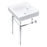 Edwardian KVPB2018W11 20-Inch Console Sink with Brass Legs, White/Polished Chrome