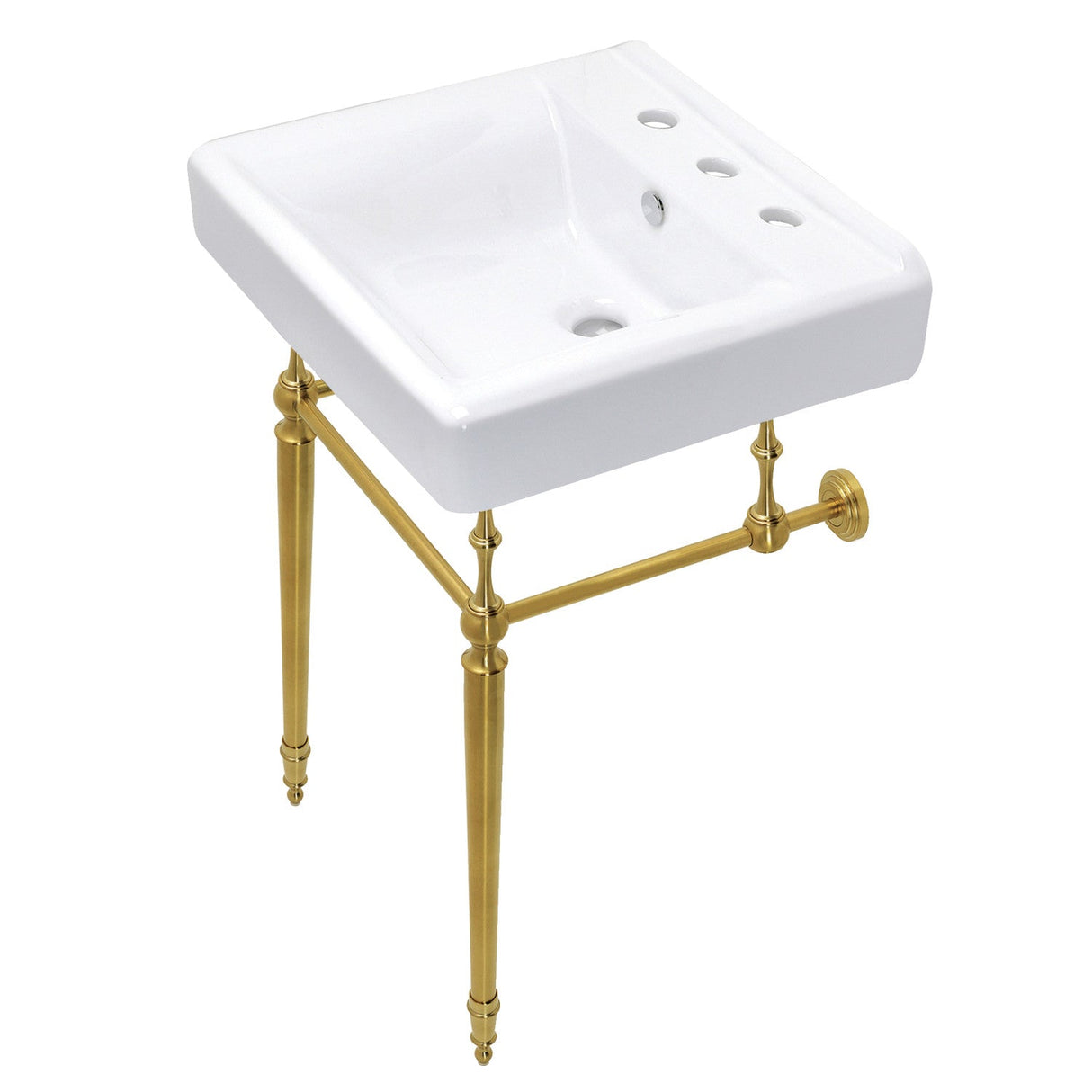 Edwardian KVPB2018W87 Console Sink, Brushed Brass