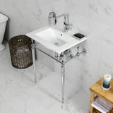 Edwardian KVPB24187W1CP 24-Inch Console Sink with Brass Legs (Single Faucet Hole), White/Polished Chrome