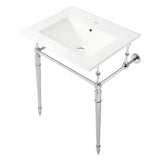 Edwardian KVPB24187W1CP 24-Inch Console Sink with Brass Legs (Single Faucet Hole), White/Polished Chrome