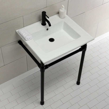 Dreyfuss KVPB2522710 Console Sink, White/Matte Black