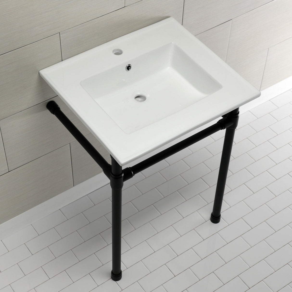 Dreyfuss KVPB2522710 Console Sink, White/Matte Black