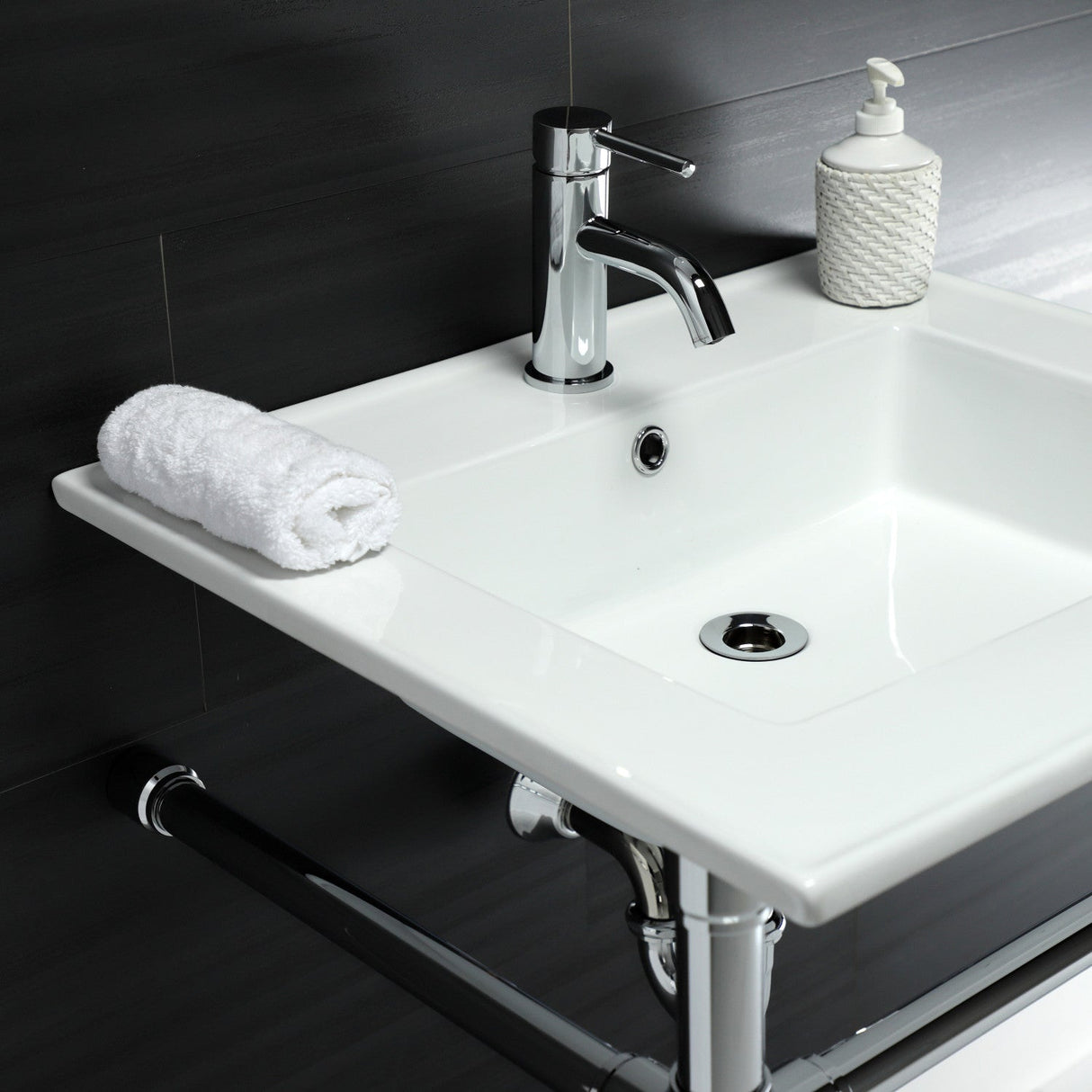 Dreyfuss KVPB2522711 Console Sink, White/Polished Chrome