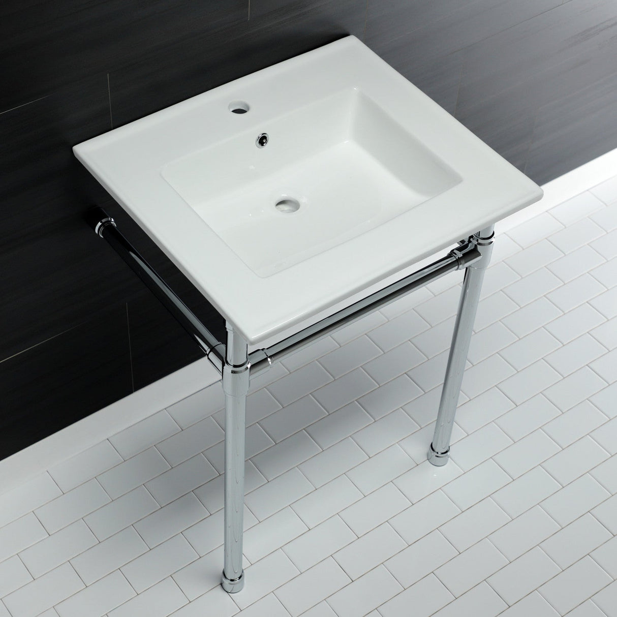 Dreyfuss KVPB2522711 Console Sink, White/Polished Chrome