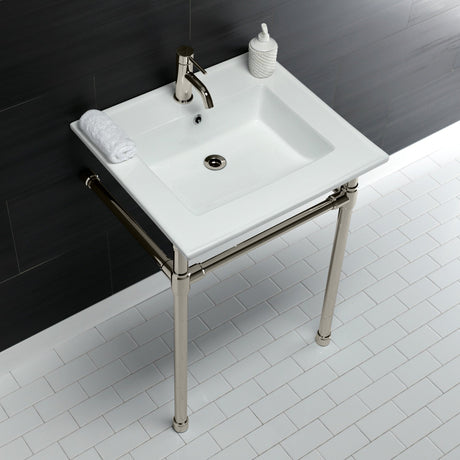 Dreyfuss KVPB2522716 Console Sink, White/Polished Nickel