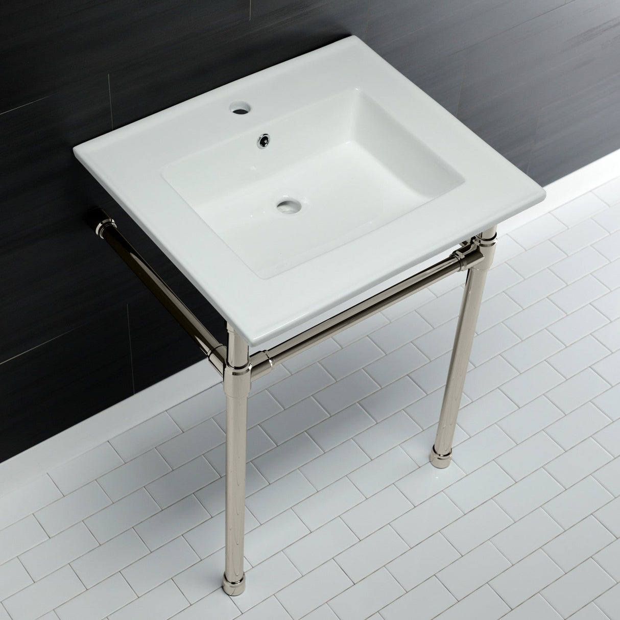 Dreyfuss KVPB2522716 Console Sink, White/Polished Nickel