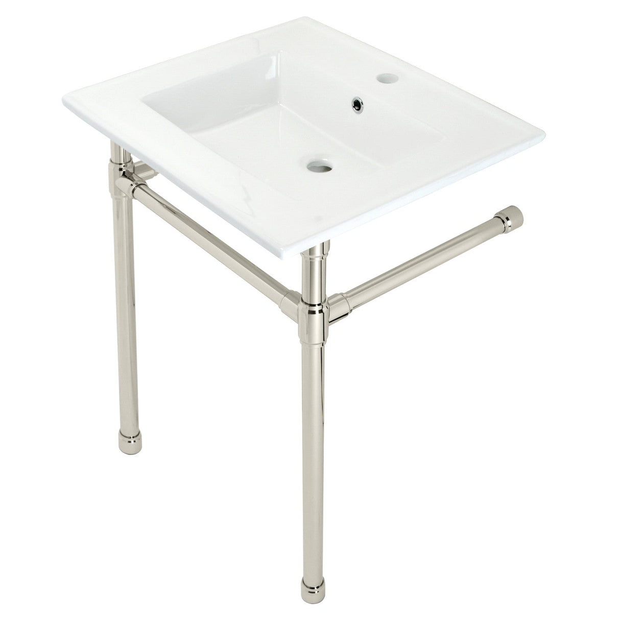 Dreyfuss KVPB2522716 Console Sink, White/Polished Nickel