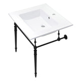 Edwardian KVPB252271MB Console Sink, White/Matte Black