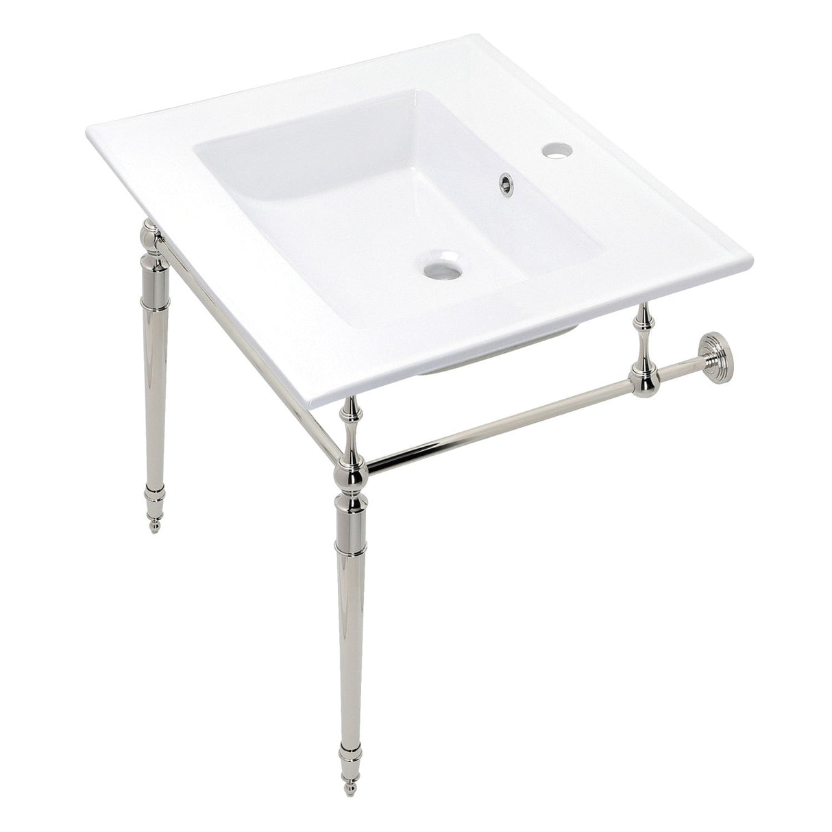 Edwardian KVPB252271PN Console Sink, White/Polished Nickel