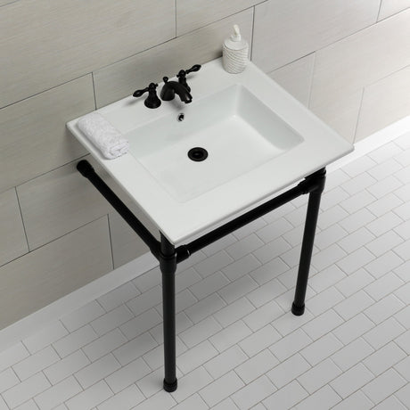 Dreyfuss KVPB25227W40 Console Sink, White/Matte Black