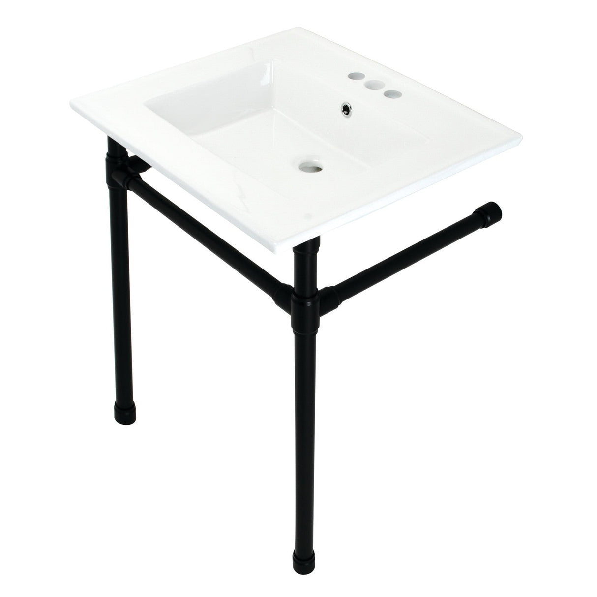 Dreyfuss KVPB25227W40 Console Sink, White/Matte Black