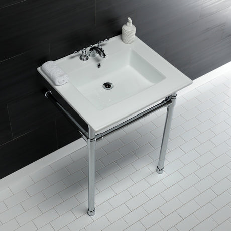 Dreyfuss KVPB25227W41 Console Sink, White/Polished Chrome