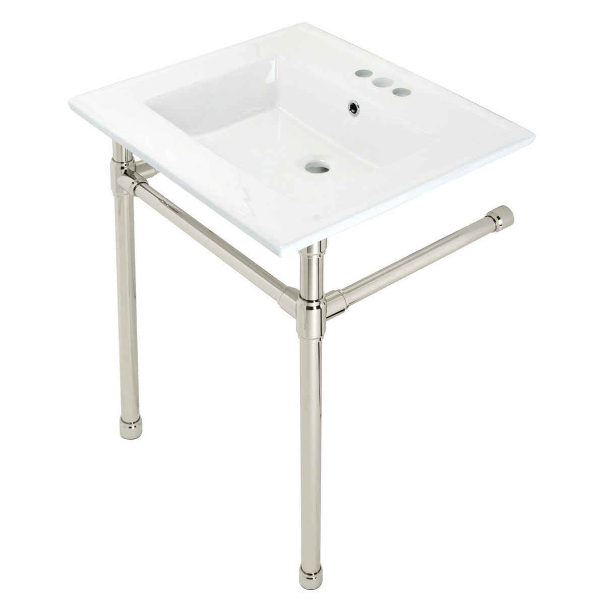 Dreyfuss KVPB25227W46 Console Sink, White/Polished Nickel