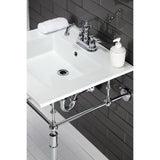 Edwardian KVPB25227W4CP Console Sink, White/Polished Chrome