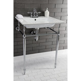 Edwardian KVPB25227W4CP Console Sink, White/Polished Chrome