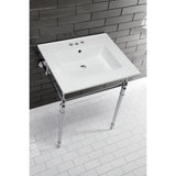 Edwardian KVPB25227W4CP Console Sink, White/Polished Chrome