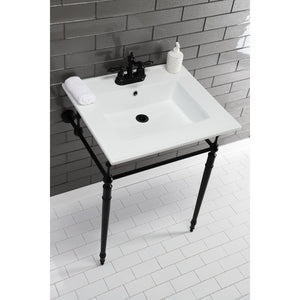 Edwardian KVPB25227W4MB Console Sink, White/Matte Black